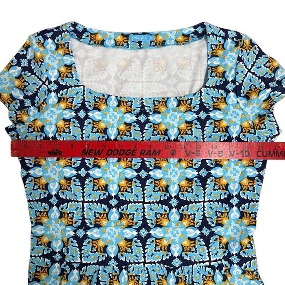 J. McLaughlin Catalina cloth short sleeve geometric print dress Womens Small - Picture 7 of 7